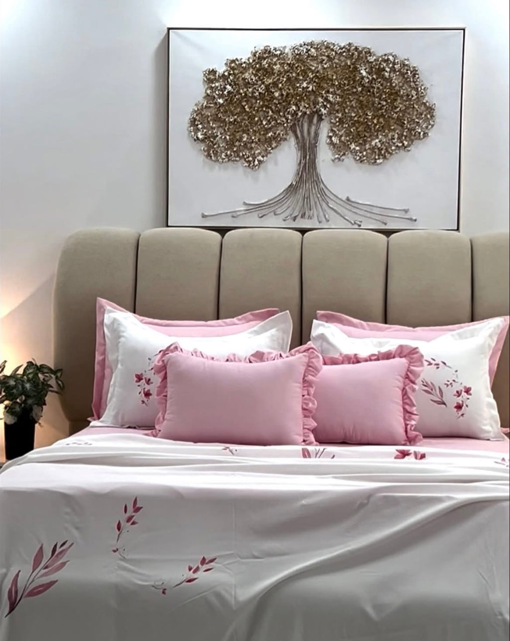 Parure de draps rose