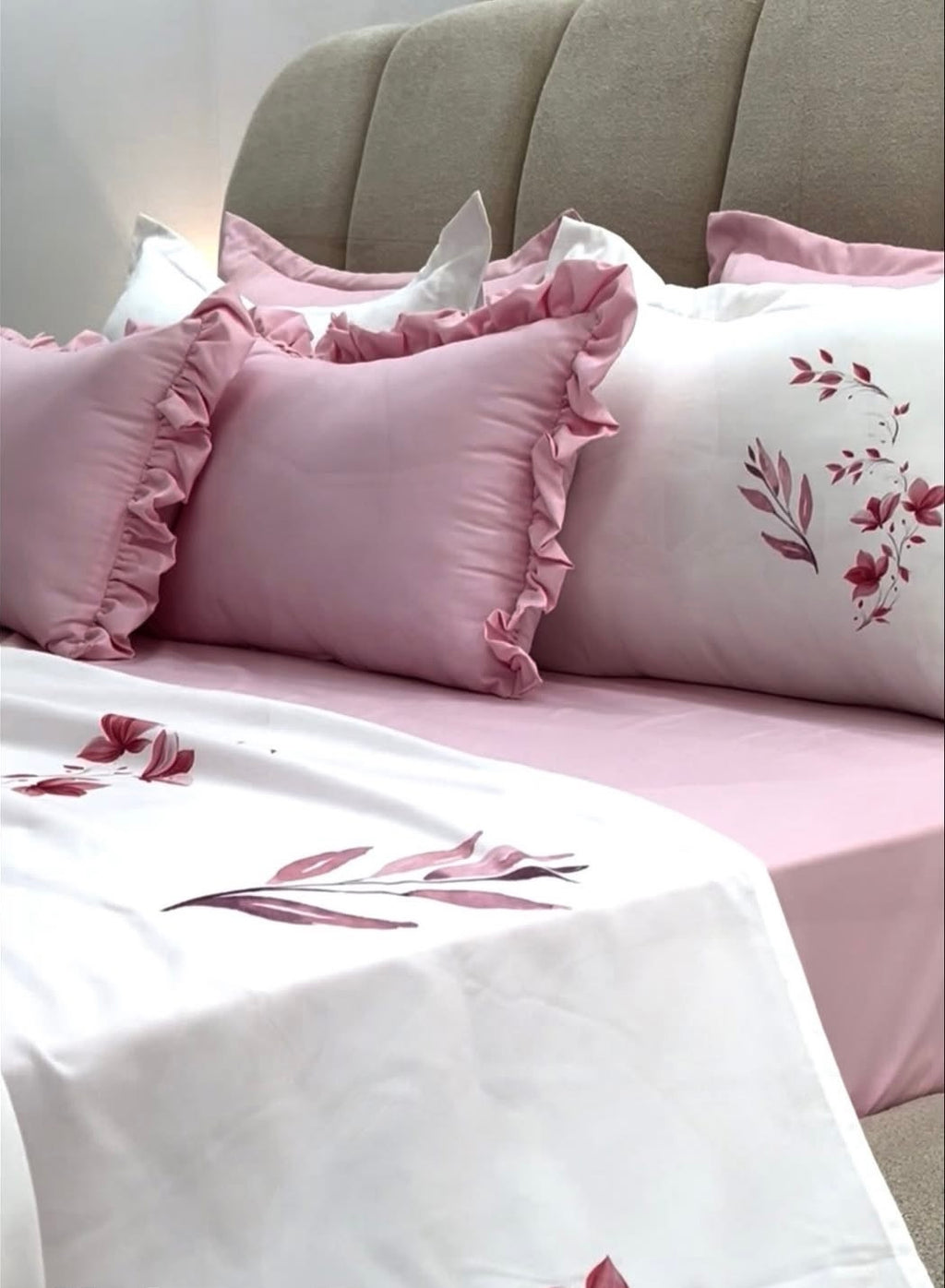 Parure de draps rose